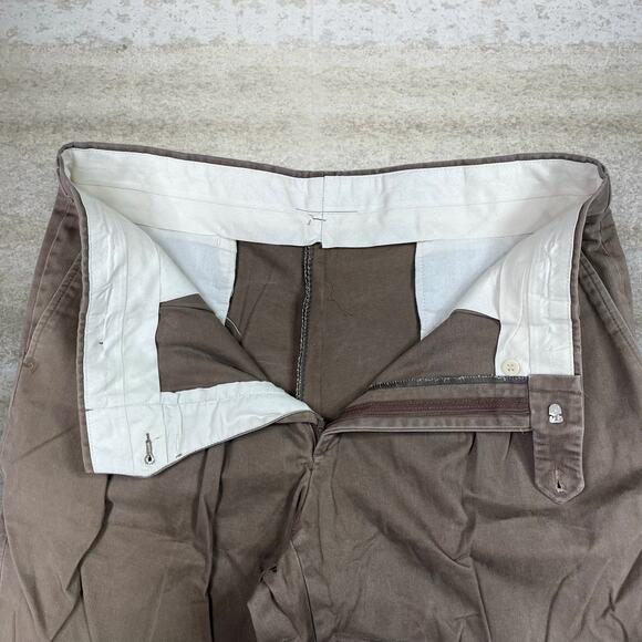 Vintage Dress Pants Chocolate Brown Baggy Wide Leg Fit Pleated Made in USA 90s - Picture 4 of 4